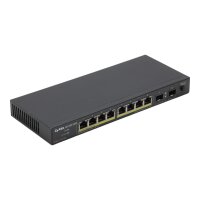GS1100-10HP 8x RJ-45 2x SFP PoE+ Gigabit Desktop Switch