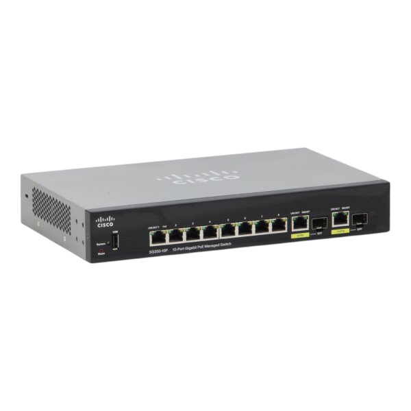 SG350-10P 74-102268-07 10-Port RJ-45 PoE 2x SFP Managed Switch