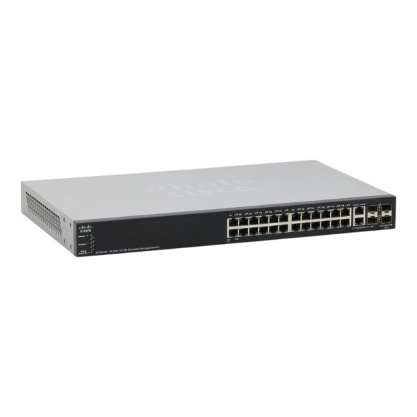 SF500-24-K9 24-Port RJ-45 10/100 4x Gigabit Combo RJ-45/SFP Managed Switch
