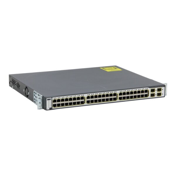 Catalyst 3750 WS-C3750-48PS-S 48-Port RJ-45 PoE 4x SFP Layer 3 Managed Switch