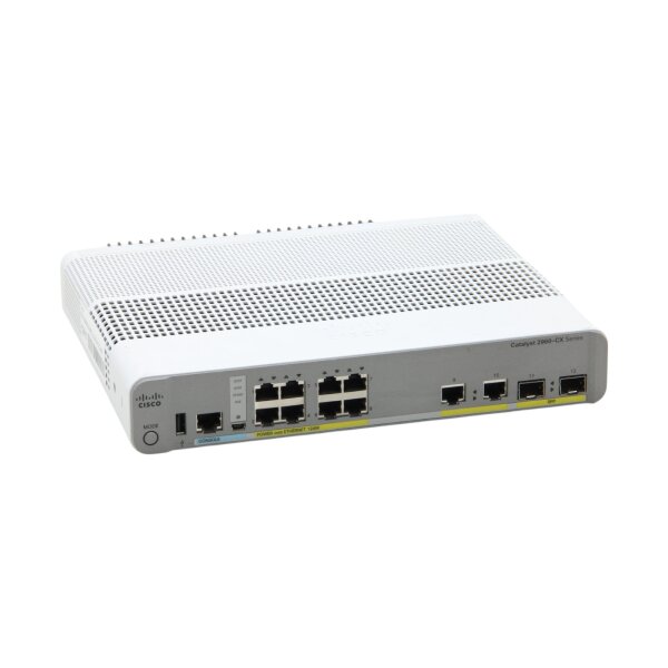 WS-C2960CX-8PC-L 8-Port RJ-45 PoE+ 2x Combo Gigabit Layer 2 Managed Switch