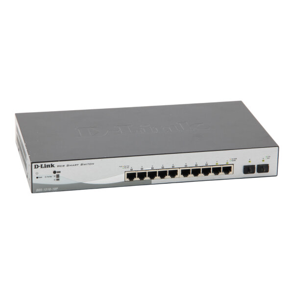 DGS-1210-10P 8-Port GbE RJ-45 PoE+ 2x SFP Smart Managed Switch